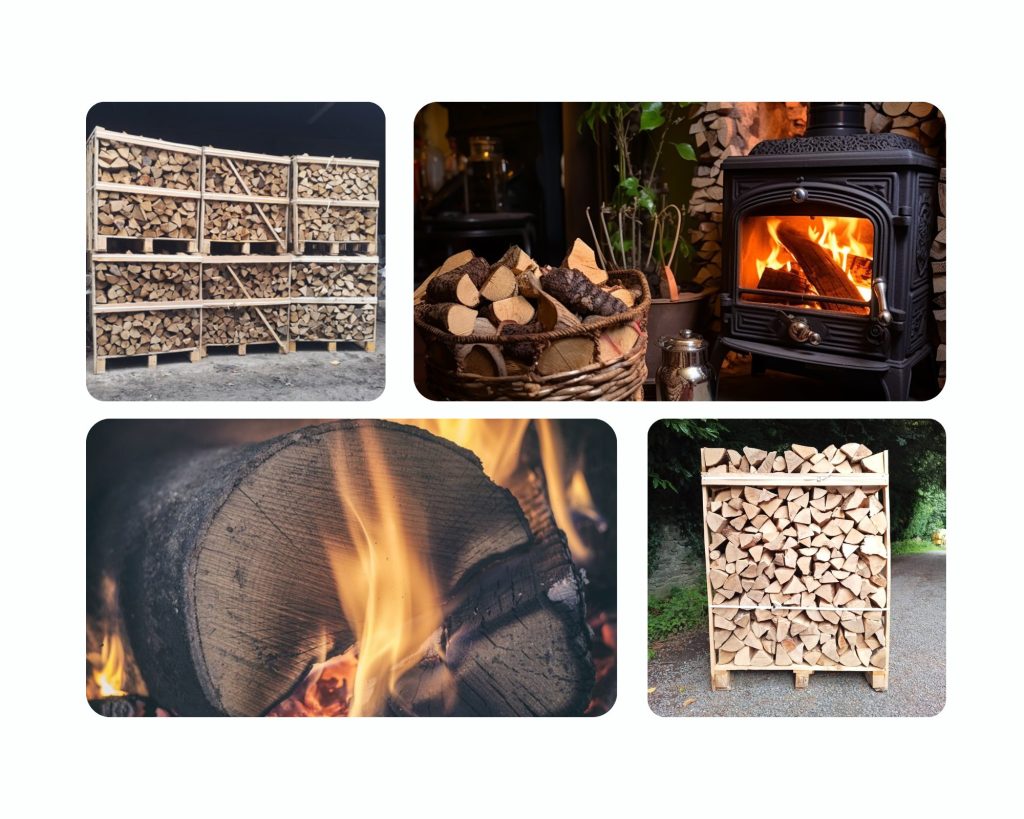 Logs For Sale Dublin Firewood available for sale for Dublin and kildare also a picture of a fireplace burning the wood